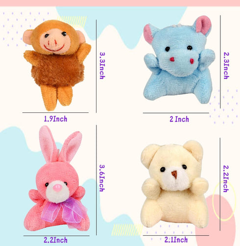 LMAZEPMQ Set,Cute (24pcs) Mini Plush Animal Toy Animals Keychain Decoration for Kids,Goodie Bag Fillers, Basket