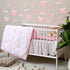 5 Set SmoothNovelty Pcs Pink Bow Crib Bedding Include Print Crib Sheets Bed Skirt Comforter Pad Cover Wall Stickers