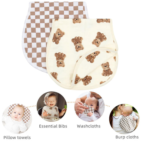 2 Pack 70% 30% 22'' 10'' LifeTree Muslin Baby Burp Cloths - Viscose from Bamboo and Cotton Large by Absorbent Milk Spit