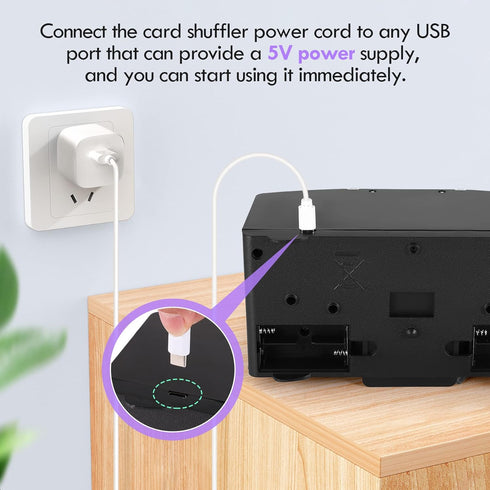 Automatic Card Shuffler 2 Deck: USB-C/Battery-Powered Electric Playing Card Shuffler for Home Card Games