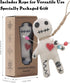 Umakeadeal Set 7 Dammit Voodoo Doll Include Spell Cards and Pcs Stress Relief Pins, Creepy Ghost Doll for Halloween
