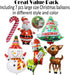 Giant 7pcs Christmas Decor Balloons Set, Mylar Foil Santa Claus, Elk, Snowman, Reindeer, Candy Cane, Tree