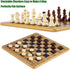 Set 11.5" 11.5" 3 1 34 2 24 VAMSLOVE Wooden Chess Checkers Tic-Tac-Toe Game x Double-Sided in Board with Chess Pieces