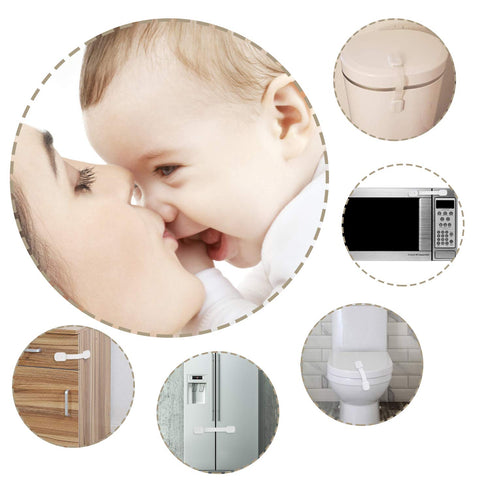 Child Safety Cabinet Locks - 10 Pack Baby Proofing Latches for Drawer Door Fridge Oven Toilet Seat