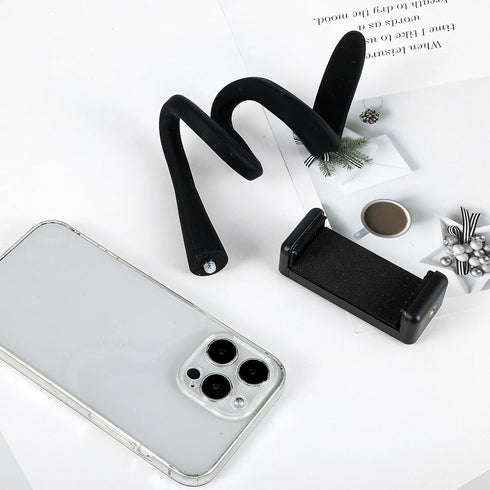 Apausvcm Stroller Phone Holder, Portable Flexible Cell Phone Holder Stand with Non-skidding Arm Grip Soft Alloy Phone