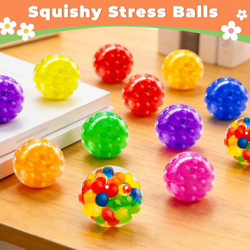 24 Pack Prefilled Surprise Eggs with Fidget Stress Balls, Sensory Toys for Kids, Classroom Prizes, Party Favors