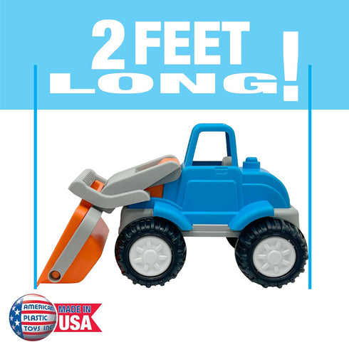 American Plastic Toys Kids’ Gigantic Loader Truck, Made in USA, Tilting Dump Bucket, Knobby Wheels, Ages 2+