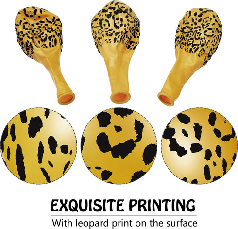 Gejoy 36 Pcs Cheetah Balloons, 12 Inch Leopard Print Balloons for Cheetah Zoo Theme Birthday Party Supplies