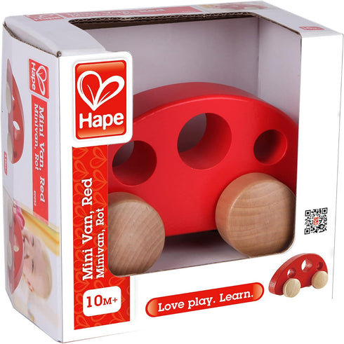 Hape Wooden Mini Van, Wooden Vehicle Toys for Toddler Gift