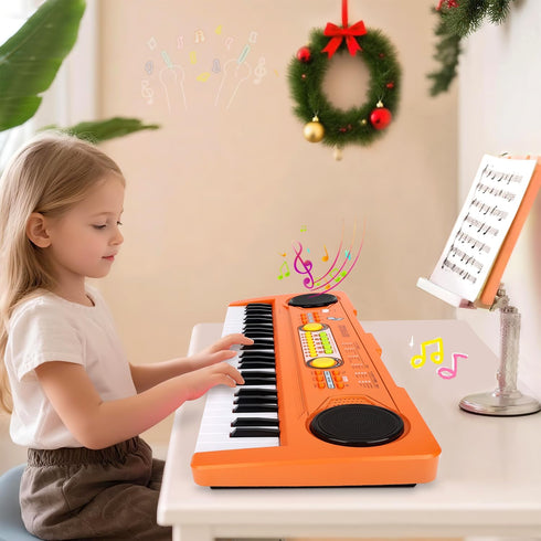 MusicForset 49 3 4 5 6 7, Kids Piano Keyboard with Microphone, Keys Portable Electronic Piano Keyboard for Kids