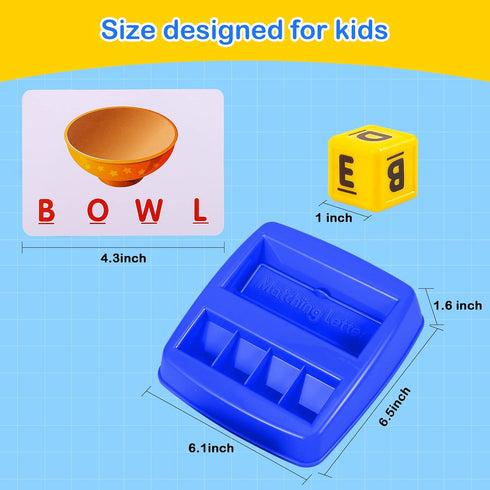 Matching Letter Game - Alphabet Spelling & Reading Words, Early Learning Educational Toy for Preschool Kids Over 3-8