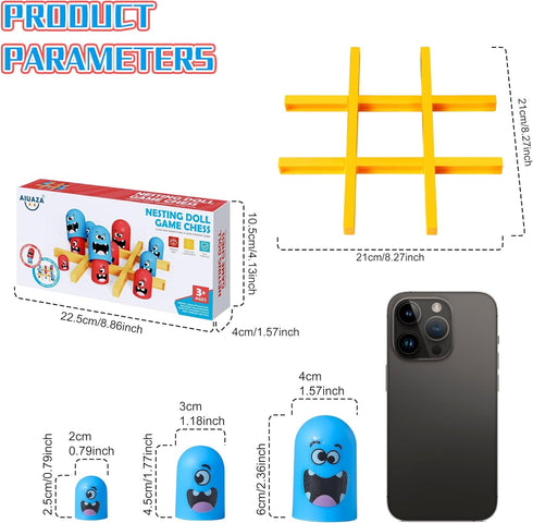 AIUAZA 2 (1PC) Tic Tac Toe Strategic Board Game for Kids and Family,Party Tabletop Games, Strategy Head to Head