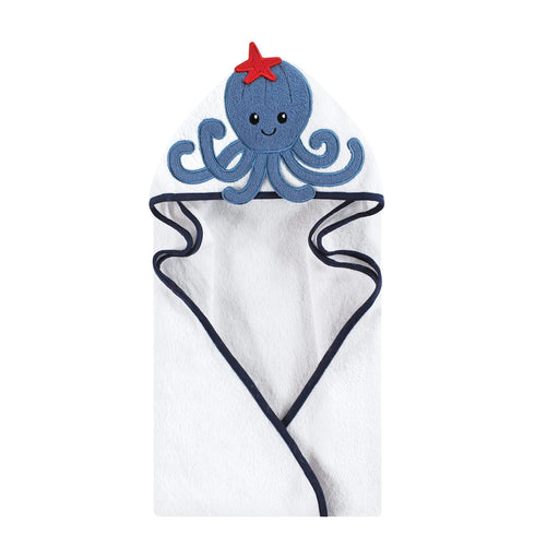 Hudson Baby Unisex Baby Cotton Animal Face Hooded Towel, Octopus, One Size