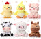 Aoriher 6 Pcs Mini Plush Farm Animals Bulk 4 Inch Cute Stuffed