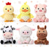 Aoriher 6 Pcs Mini Plush Farm Animals Bulk 4 Inch Cute Stuffed
