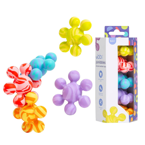Ubbi Joinibble Teether for Babies, Food-Grade Platinum Silicone, Soothes Teething and Massages