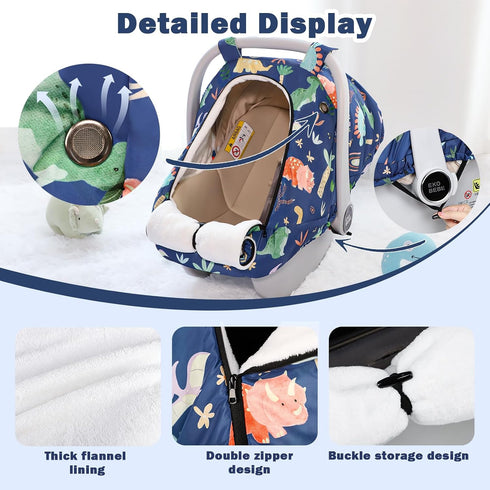Cozy Winter Baby Car Seat Cover for Boys Girls, Warm and Infant Carseat Cover for Babies, Thickening Carseat Canopy