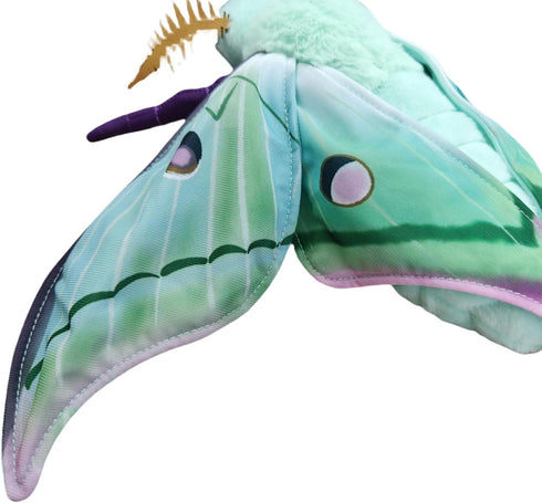 15 Inch,Long-tailed FRANKIEZHOU Simulation Luna Moth Stuffed Animal - Green Silk Moth Plush Toy, Soft Moth Stuffed Toy