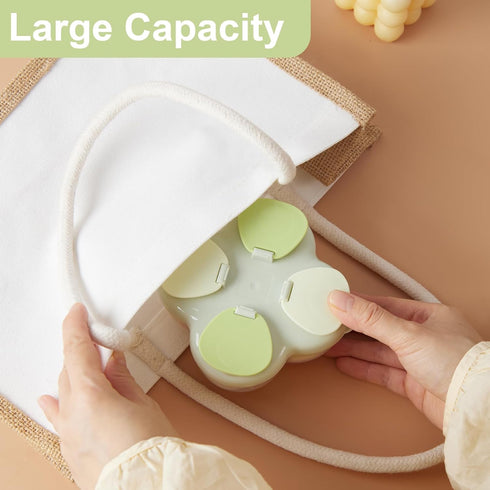 Formula Dispenser No-Spill with Four Compartment, Infant Milk Powder Dispenser Portable On The Go, Kids Snack Formula