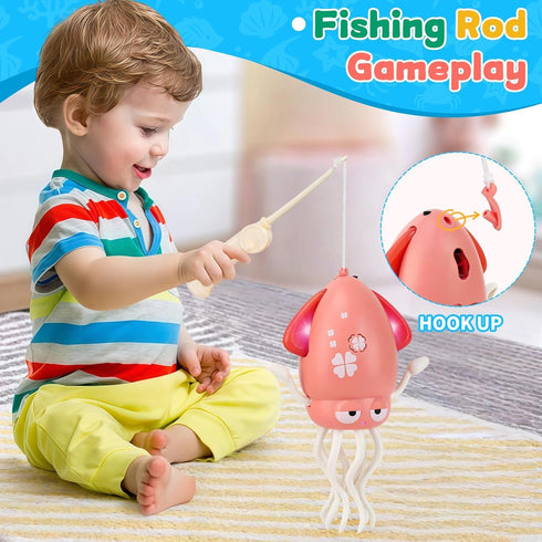 12-18 Tummy 1 2 3 4 5 6 LZZAPJ Electric Dancing Octopus Light Music Suitable for Months Old Baby Toys, Kid Crawling