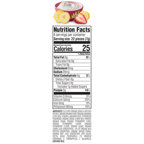 Happy Baby Organics Organic Greek Yogis Freeze-Dried Greek Yogurt & Fruit Snacks, Strawberry Banana, 1 oz Bag