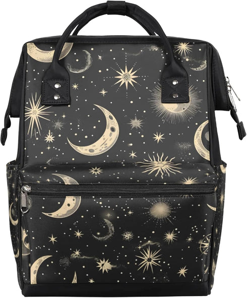 XMNYGJ Diaper Bag Backpack for Women Moon Star Nursing Diaper Backpack Waterproof Travel