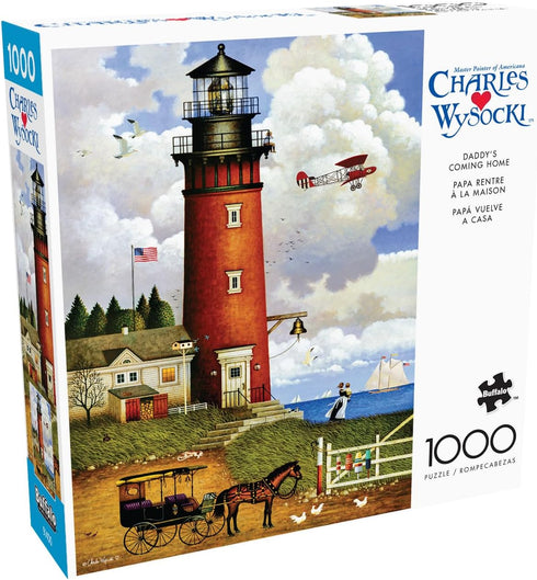 1000 Buffalo Games - Charles Wysocki - Daddy's Coming Home - Piece Jigsaw Puzzle for Adults - Challenging Puzzle