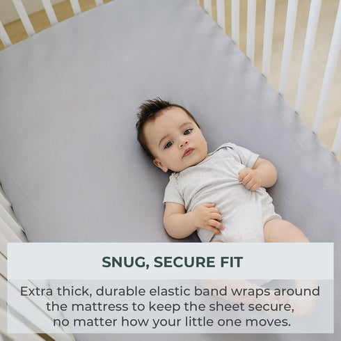 Pobibaby - Single Solid Premium Fitted Baby Crib Sheets for Standard Crib Mattress - Ultra-Soft Cotton Blend, Safe