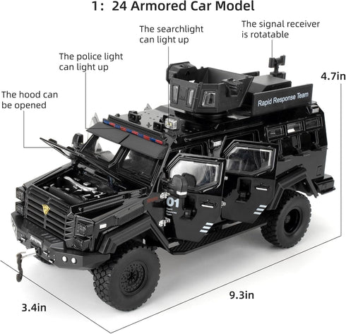 LOVEPOSELY 1:24 Compatible for Saber-Toothed Tiger Alloy Armored Car Model, Collectible Diecast Armoured Explosive