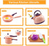 200Pcs Playset 2 Sets, Mini Play Kitchen Accessories for Kids, Pretend Cooking with Cookware, Tableware & Fruit