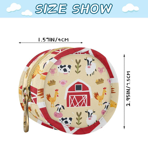 YETTASBIN Farm Animals Portable Pacifier Holder Case with Metal Hook Buckle & Zipper for Diaper Bag and Stroller