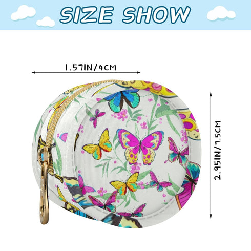 PYBUG Butterfly Round Pacifier Storage Case, Polyester & TPU Lined with Hook Buckle, Pacifier Container Box for Baby