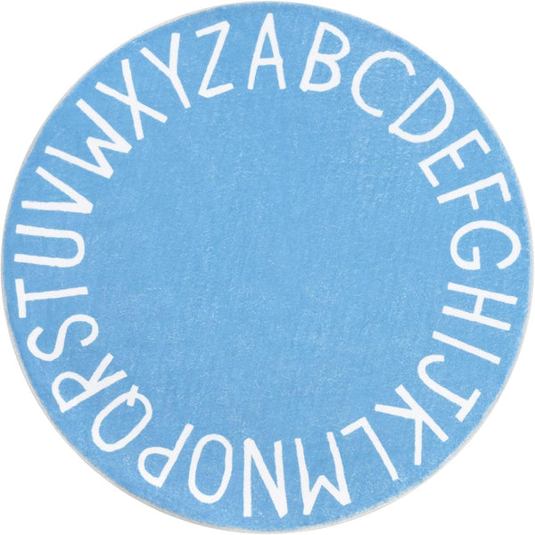 Topotdor Round Kids Play Rug Alphabet Nursery Area Rug Extra Large Soft