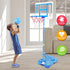 Kids Basketball Hoop Adjustable Height 3.5FT-6.2FT, Mini Indoor/Outdoor Game Gift for Boys & Girls (Blue)