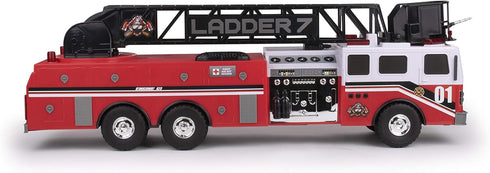 Titan Firetruck - 29" Realistic Toy with Lights, Sound & Working Ladder for Kids, 2 AA Batteries Included