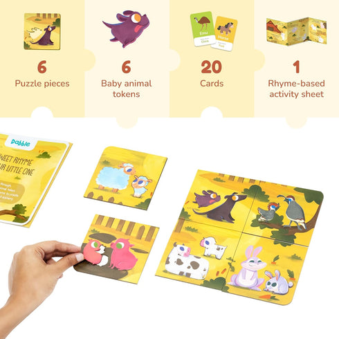 Mother and Baby Animal Match Puzzle - Happy Farm Family Puzzles for Kids Ages 2-4 - Animal Puzzles for Toddlers