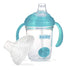 Nuby No Spill 360 Weighted Straw Grip N' Sip Tritan Cup, 8 Oz, Trainer Cup, Teal with Hygienic Cover