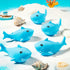 HFAYDZSW 100 Pcs Rubber Sharks for Kids, Blue Shark Bath Toys Cute Floating Squeaky Mini Rubber Sharks for Shower