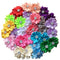 QandSweet 32 Pcs Rhinestone Flower Hair Clips, Safety Barrettes for Toddler Girls, Teens, and Women
