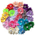 QandSweet 32 Pcs Rhinestone Flower Hair Clips, Safety Barrettes for Toddler Girls, Teens, and Women