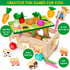 Toddlers Montessori Toys for 2,3,4 Year Old Baby Boys and Girls, Educational Wooden Shape Sorting Toys with Vegetables & Farm Animals Blocks, Fine Motor Skills Game, Ideal Gift for Kids Age 1-3