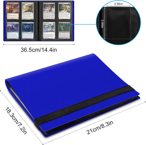 4 Pocket Card Binder for Trading Card, 160 PockeCard Folder Ablum for Cards Collection for Sports Cards, Baseball Cards, Game Cards, Mini TCG Binder Fit for MTG, Gift for Card Collector (Navy blue) by TiopLior