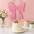 KOYILTD Pink Bow Decor Cute Bow Wooden Hanging Sign Pink Room Decoration Wooden Coquette Wall Art Preppy Room Decor