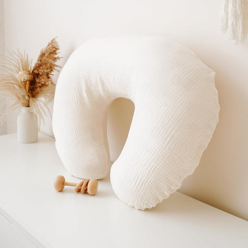 100% Konssy Muslin Nursing Pillow Covers, Cotton Soft & Adorable Covers for Breastfeeding Pillows, Slipcovers