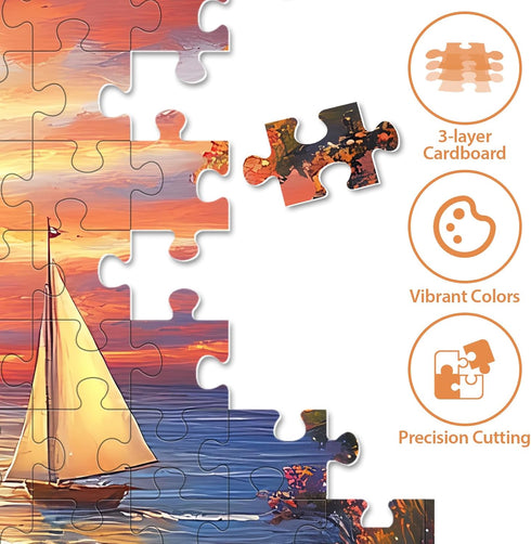 Ciavotie 500 (20.5"x15"), 1:1 Jigsaw Puzzles for Adults Pieces, Cottage by The Sea Interlock Perfectly No Dust, Home