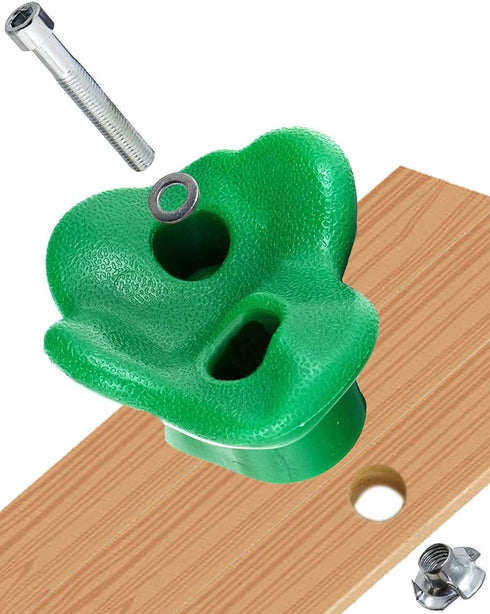 25 Pcs Colourful Pig Nose Shape Rock Climbing Holds with Blue & Green Handles, Indoor Outdoor Playground Accessory