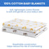 Delta Children 100% Cotton Flannel Baby Receiving Blankets for Girls Boys – 30x30 Inches (Pack of 2)