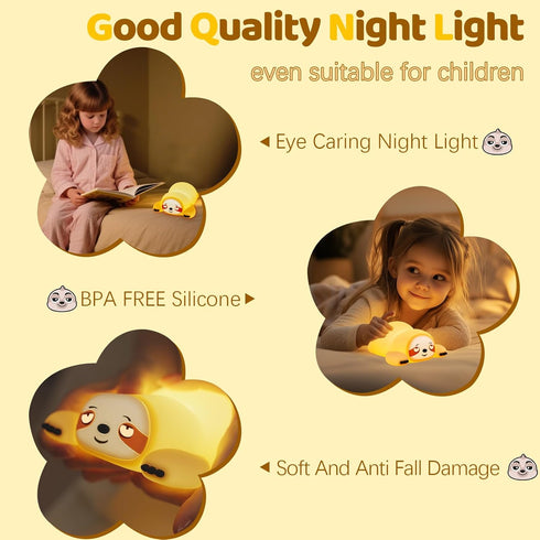 Dimmable YR YRHH-PET Cute Sloth Gifts Night Light, Funny Sloth Lamp, Rechargeable Squishy Weird Nightlight, LED Novelty