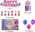 Mushroom Happy Birthday Party Decorations - Includes Backdrop, Banner, Cake Topper, Cupcake Toppers, Balloons