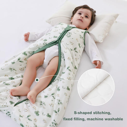 2-Way Zipper,2.5 Unisex(Plant,0-6 Mosebears Sleep Sack Baby Winter Wearable Blanket with TOG Cotton Sleep Sack Months)